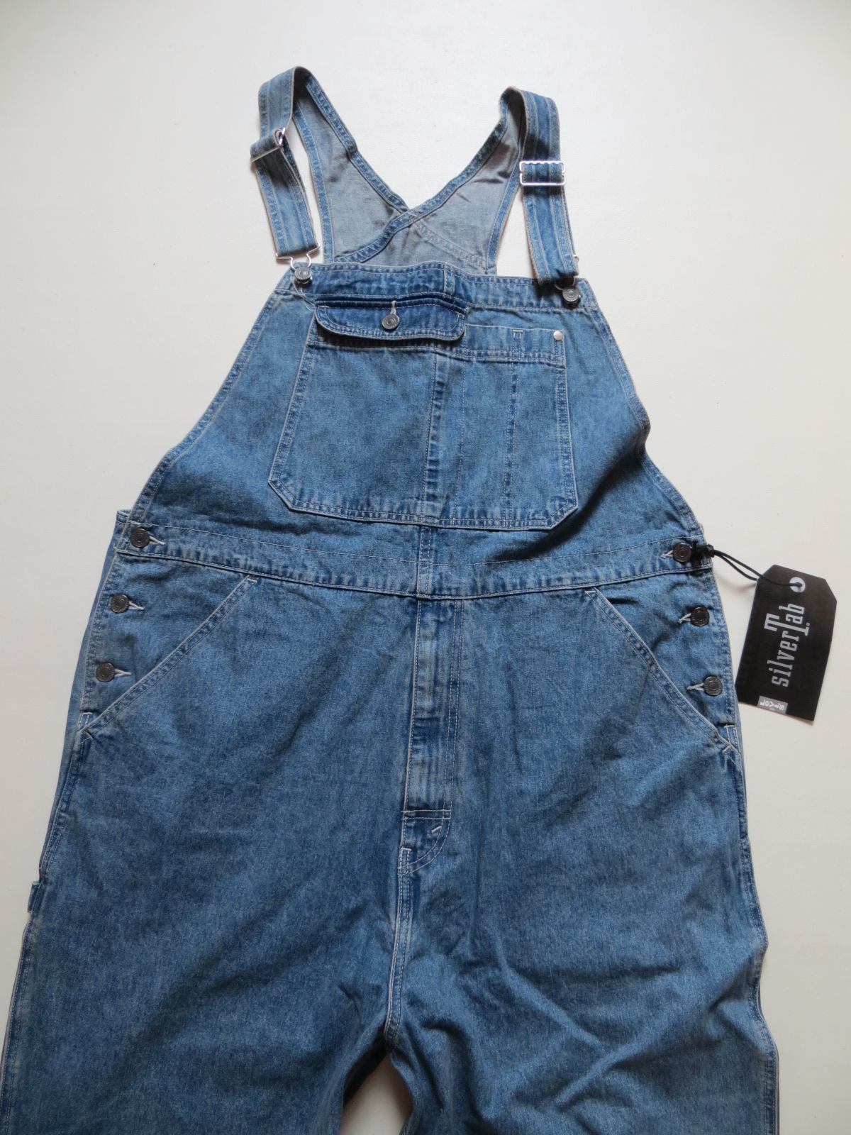 Levi's Silver Tab Dungarees Bib Jeans size XL approx W 40/L 32 Vintage ...