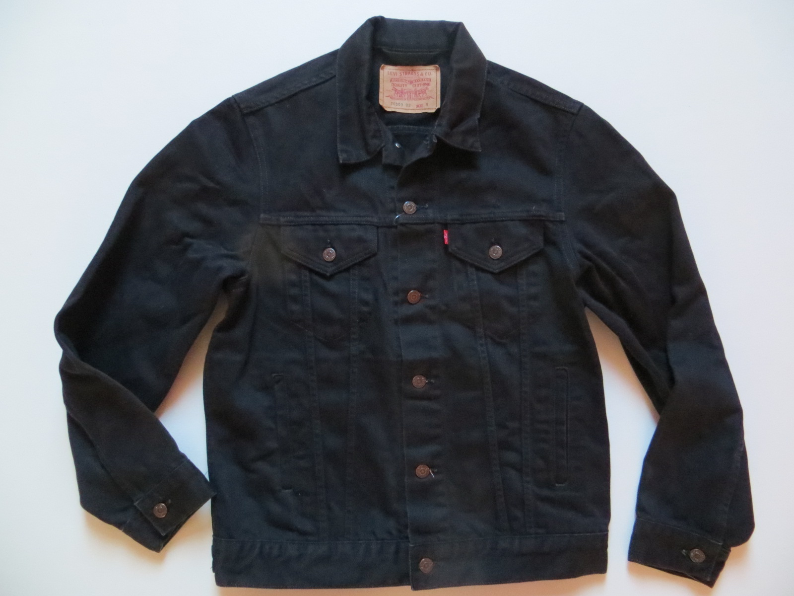 Levi's 70503 Jacke Jeansjacke Gr. M, Schwarz ! Black 90's Vintage