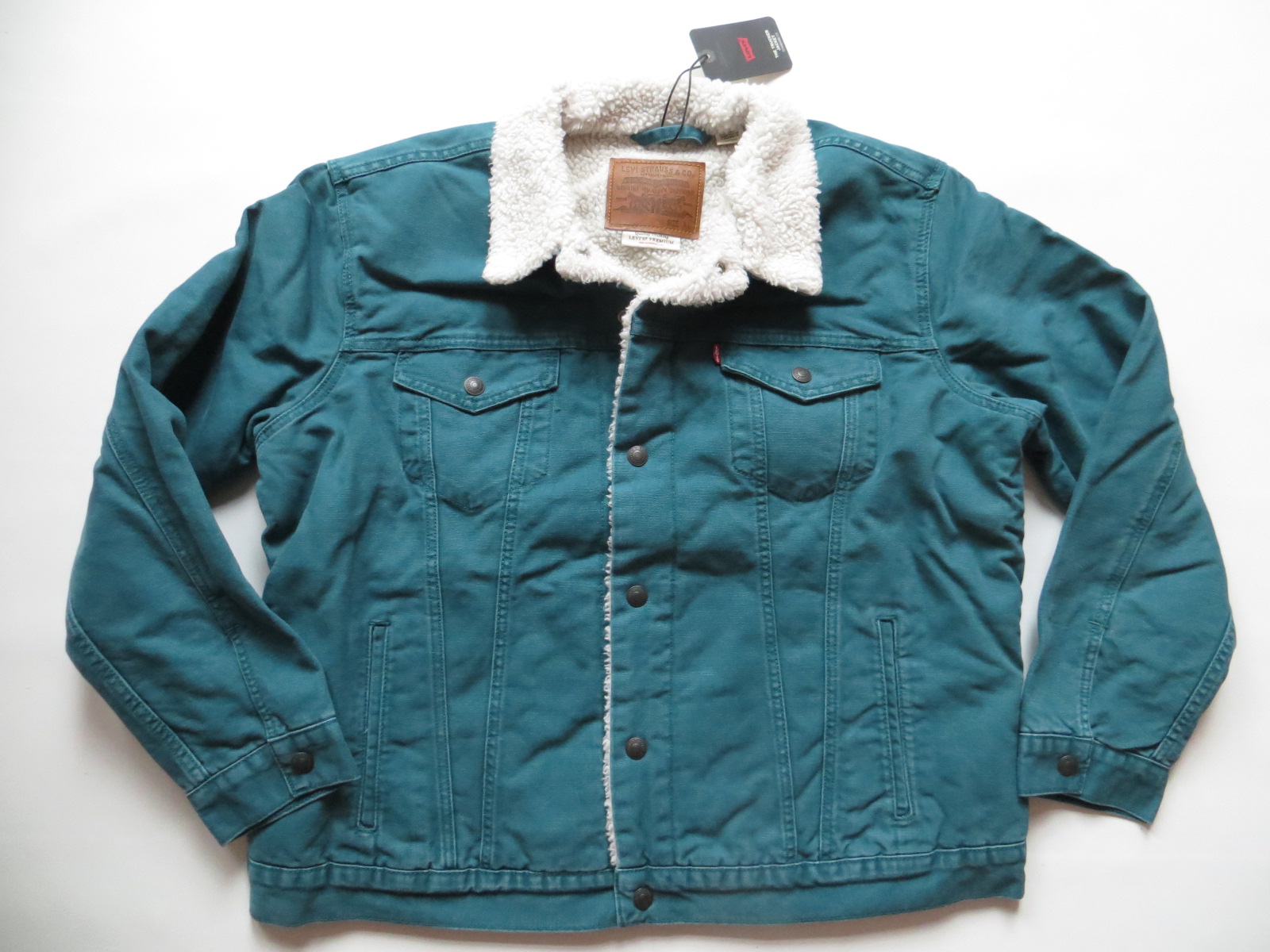 Levi's Sherpa Jacke Jeansjacke XL NEU! Grüne Teddy Fell